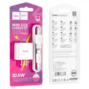 Hoco C106 Leisure US Charger Cable Set