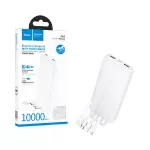 Hoco J163 Wonderful 10000mAh Power Bank with Built-in Cables (White)