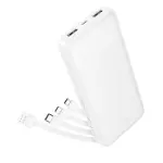 Hoco J163 Wonderful 10000mAh Power Bank with Built-in Cables (White)