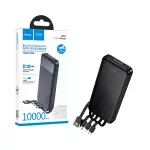 Hoco J163 Wonderful 10000mAh Power Bank with Built-in Cables (Black)
