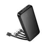 Hoco J163 Wonderful 10000mAh Power Bank with Built-in Cables (Black)
